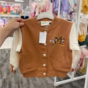 Nwt Toddler Mickey Mouse & Friends Varsity Fleece Jacket 5T